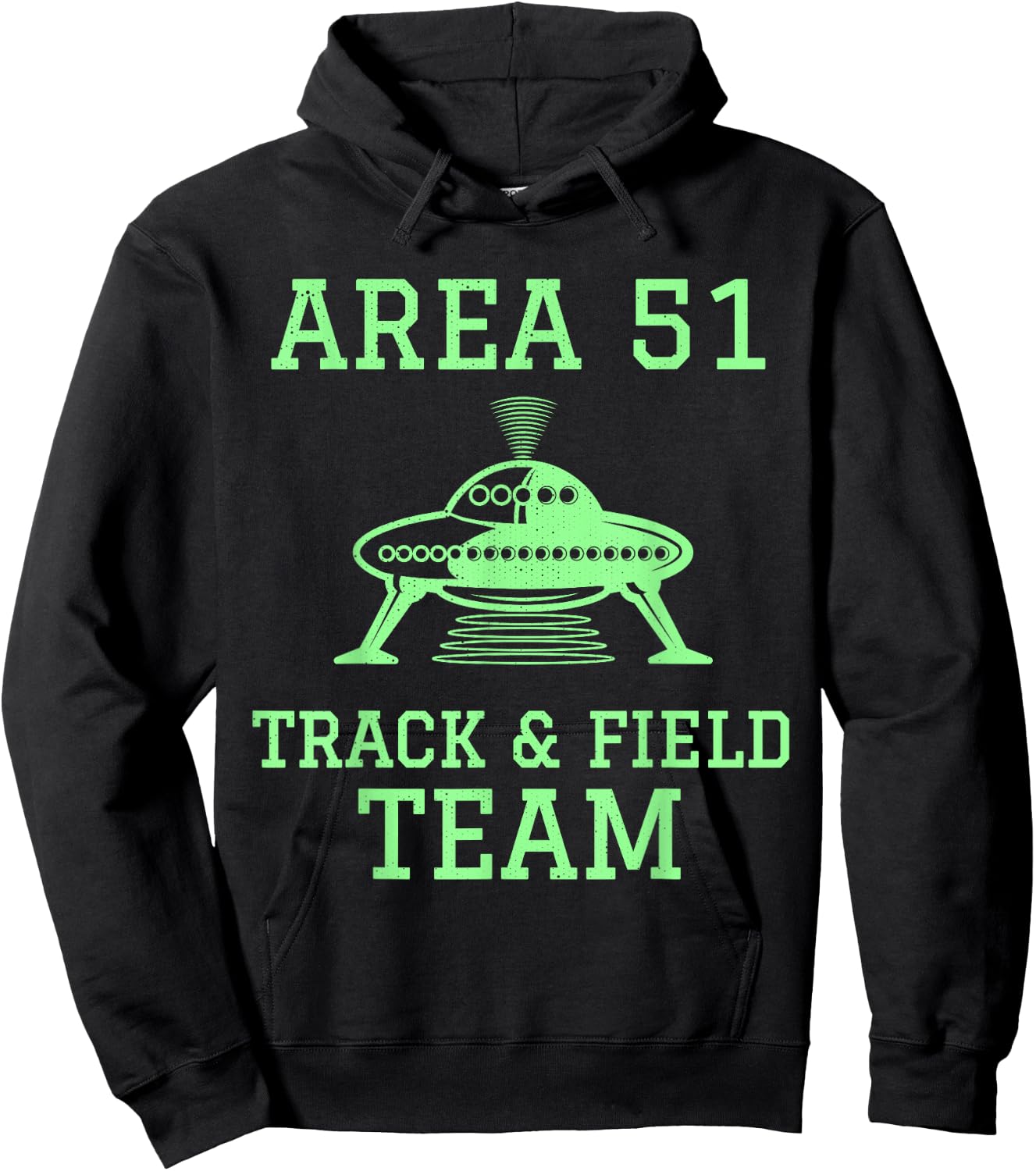 Funny Area 51 Track and Field Team Storm Runners UFO Hoodie - Hoodie | Black