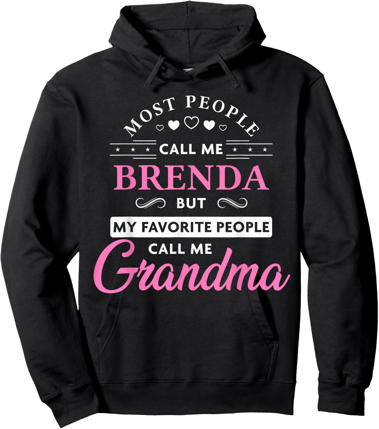 Brenda Name Gift Personalized Grandma Hoodie - Hoodie | Black