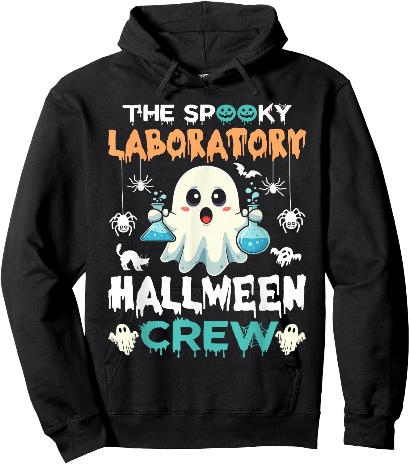 Funny Ghost The Spooky Laboratory Halloween Crew Lab Tech Hoodie - Hoodie | Black