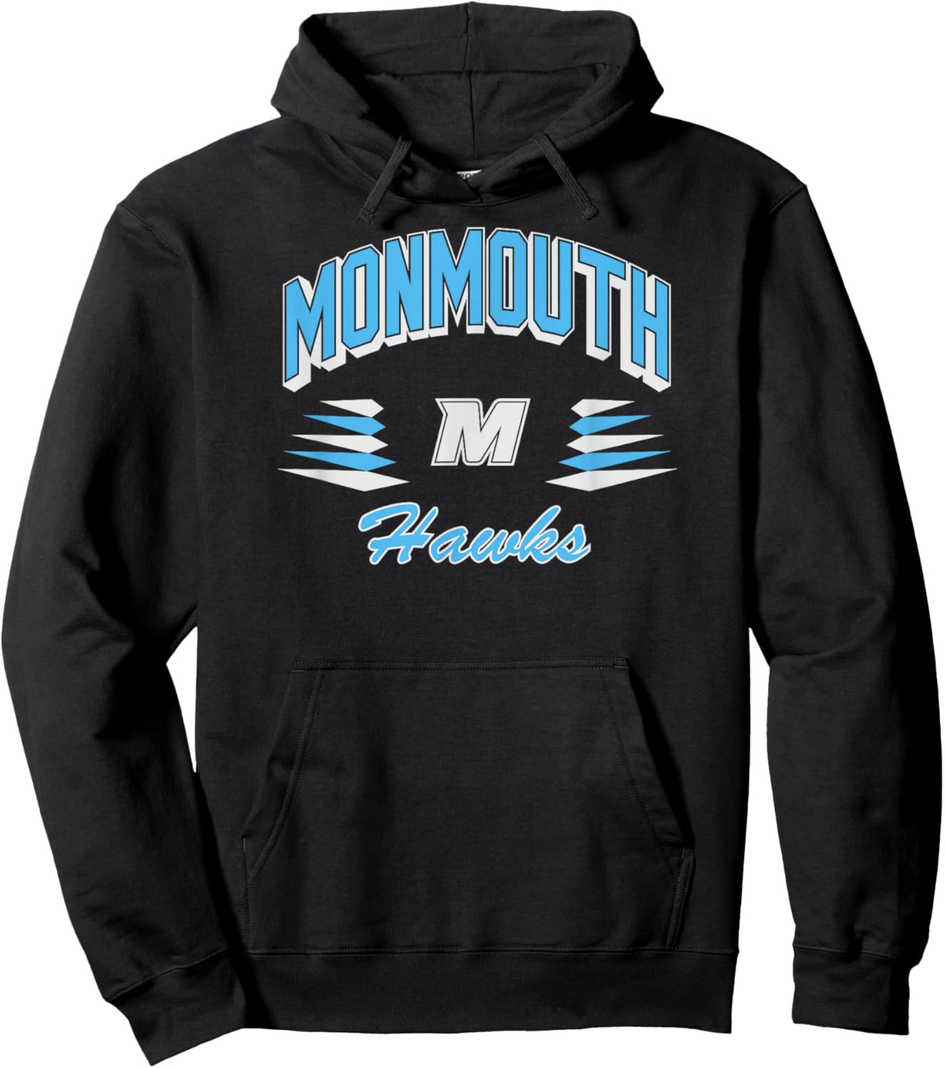 Monmouth Hawks Retro Diamond Navy Officially Licensed Hoodie - Hoodie | Black