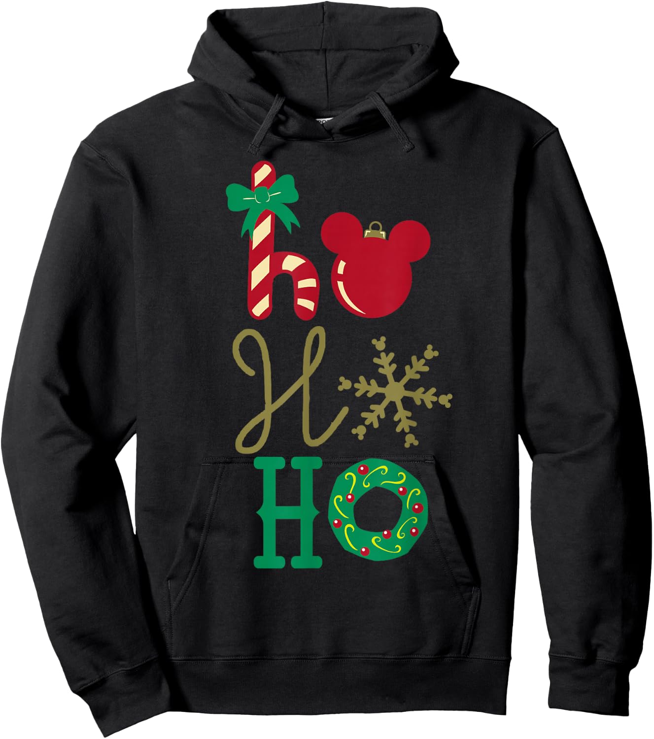 Disney Mickey Icon Ho Ho Ho Holiday Small Hoodie - Hoodie | Black