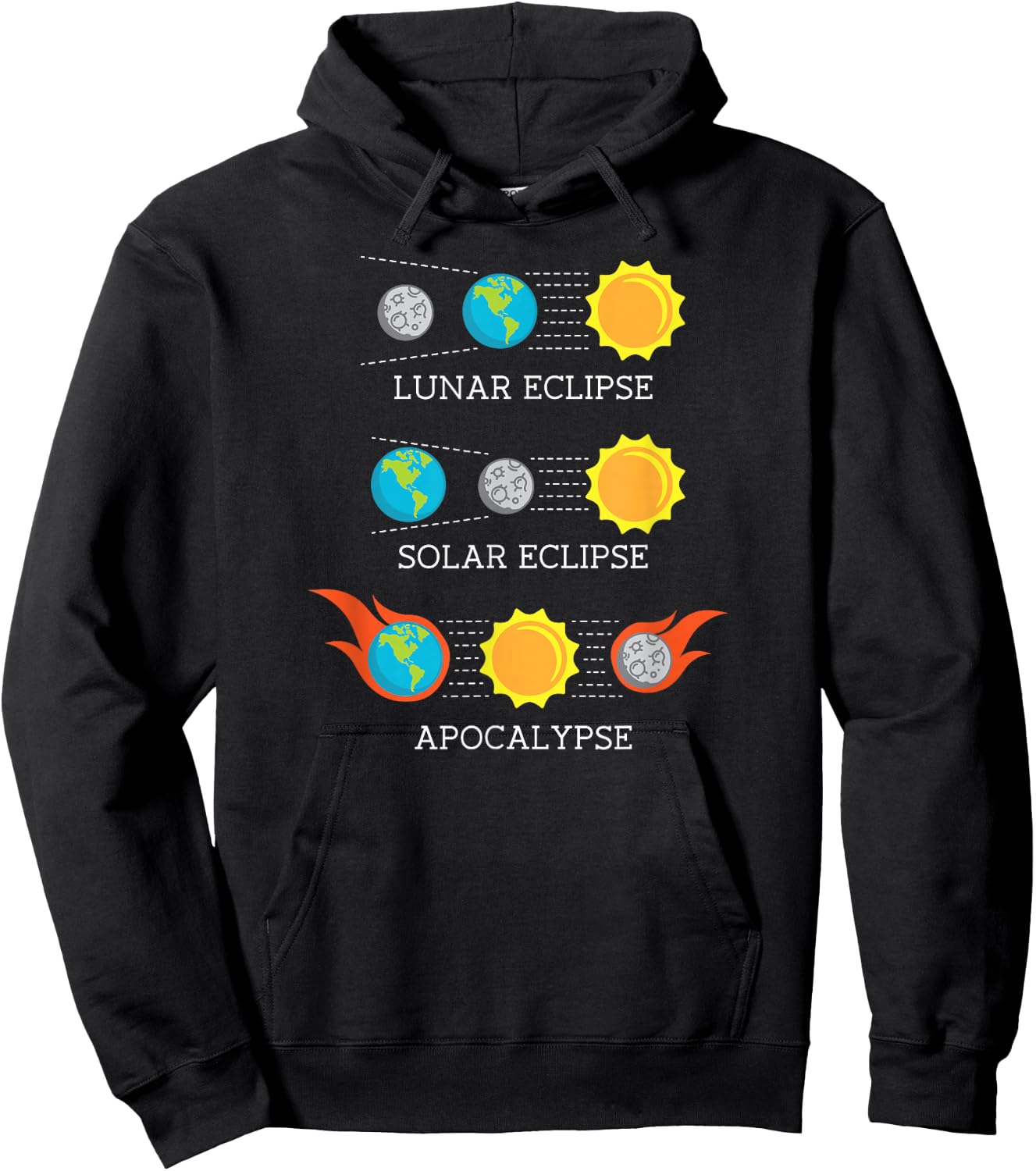 Total Solar Eclipse Funny Apocalypse Lunar Space shirt gift Hoodie - Hoodie | Black