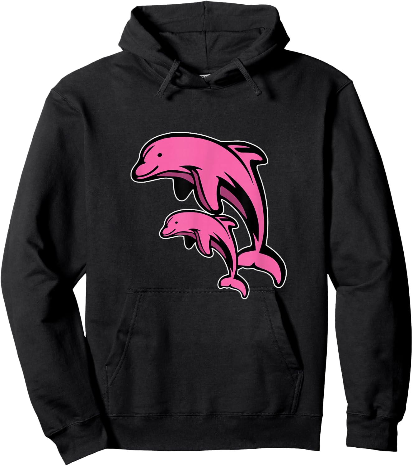 Pink Dolphin Animal Ocean Hoodie - Hoodie | Black