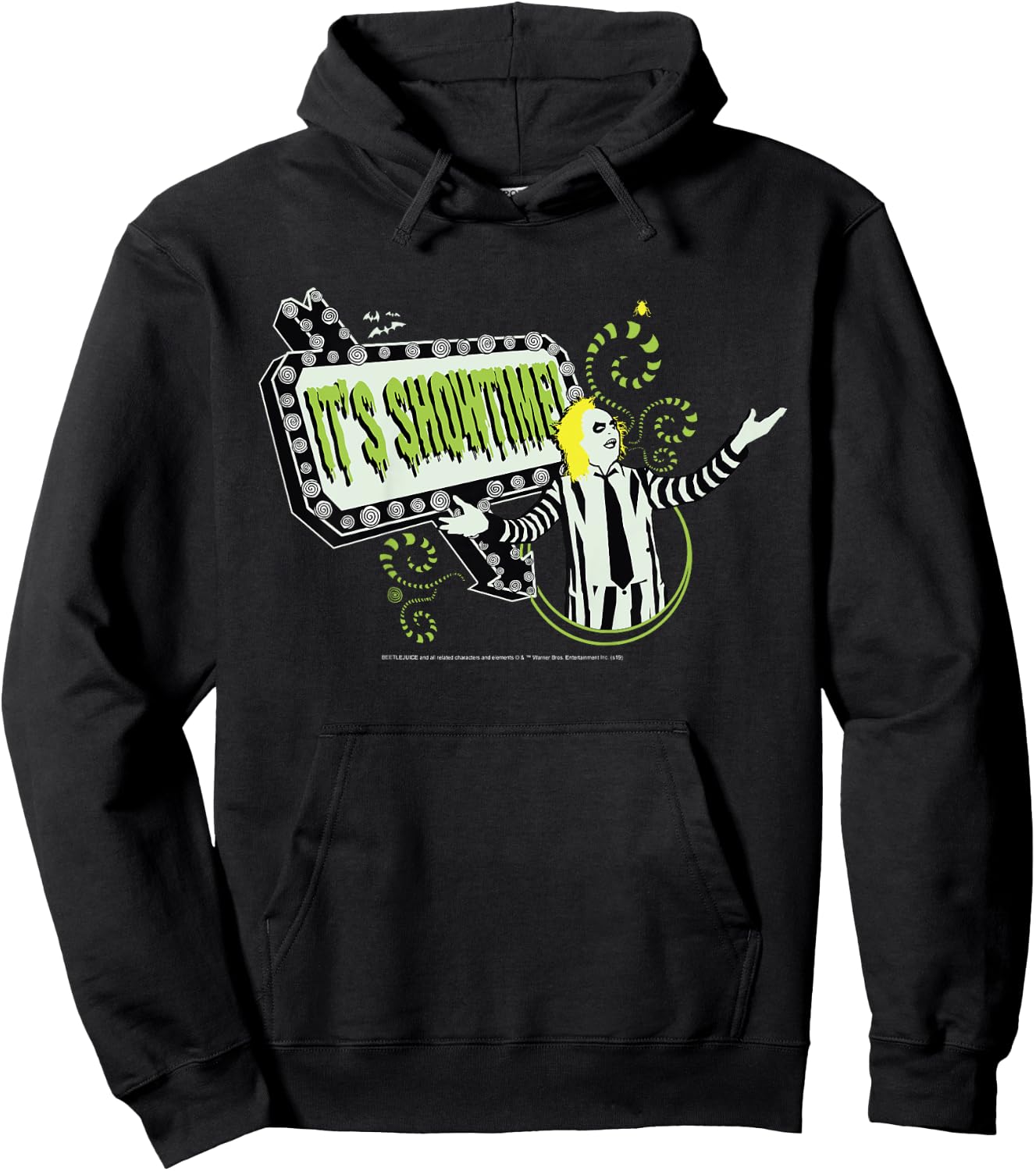 Kids Beetlejuice It's Showtime Neon Banner Poster Hoodie - Hoodie | Black
