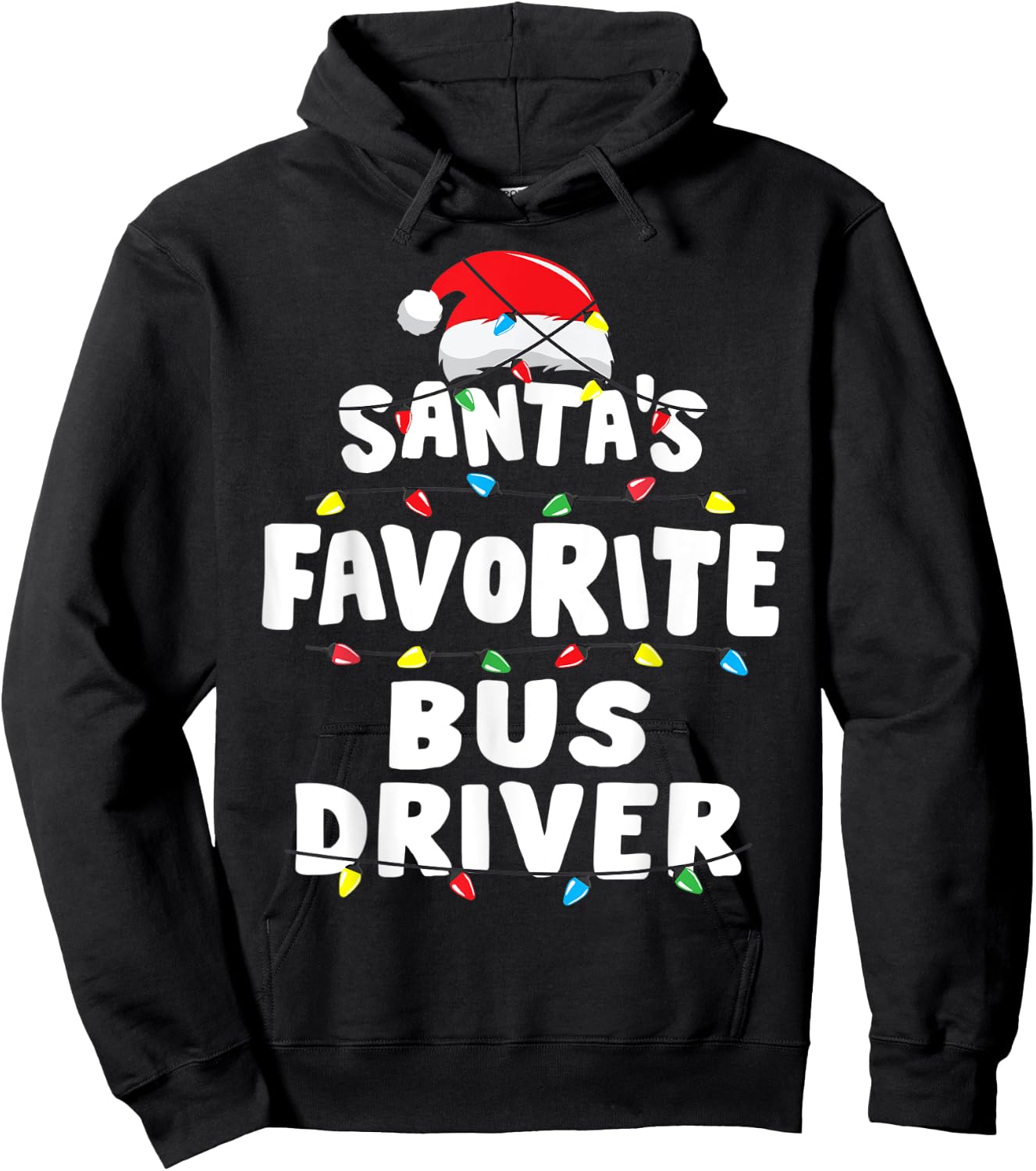 Bus Driver School Christmas Santa's Favorite Funny Gift Xmas Hoodie - Hoodie | Black