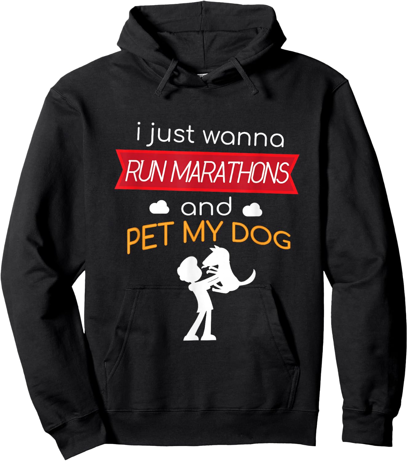 Marathon and Pet My Dog Runner Race Half Running Hoodie - Hoodie | Black