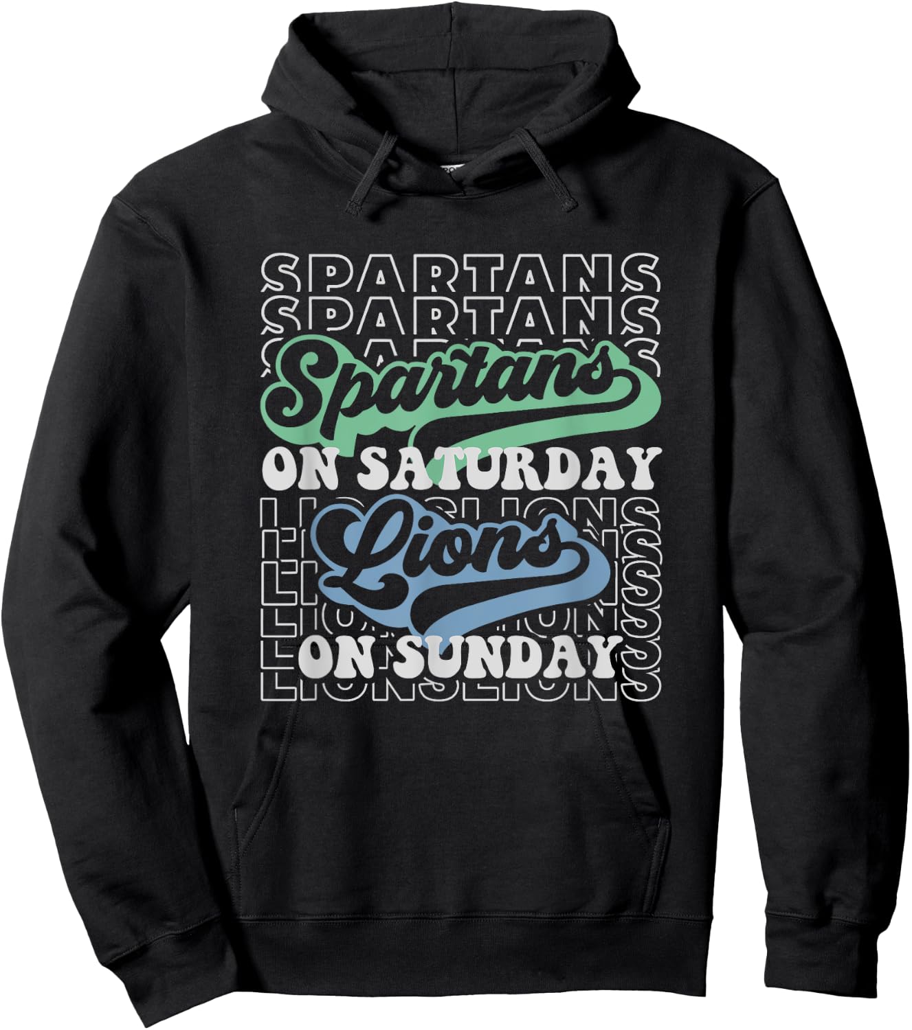 FootBall Spartan on Saturday Lion on Sunday Fans Hoodie - Hoodie | Black
