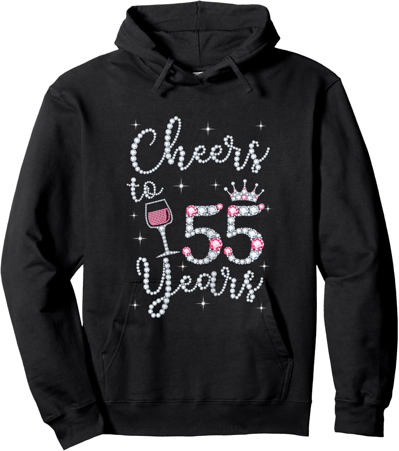 Cheers to 55 Years 1964 55th Birthday Gift Hoodie - Hoodie | Black