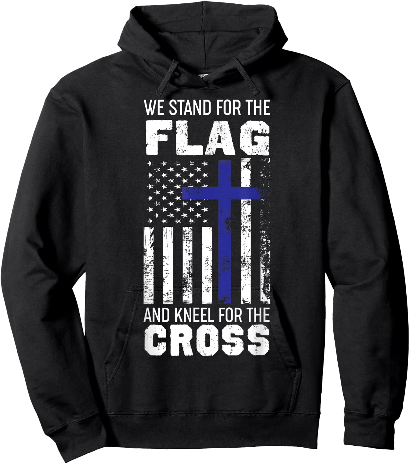We Stand For The Flag And Kneel For The Cross T Shirt Hoodie - Hoodie | Black