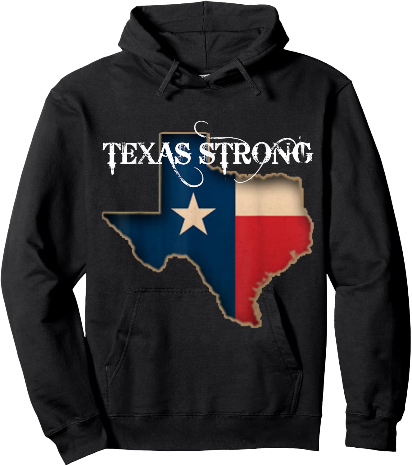 Texas Strong Shirt Women Men Kids Distressed State Flag Love Hoodie - Hoodie | Black