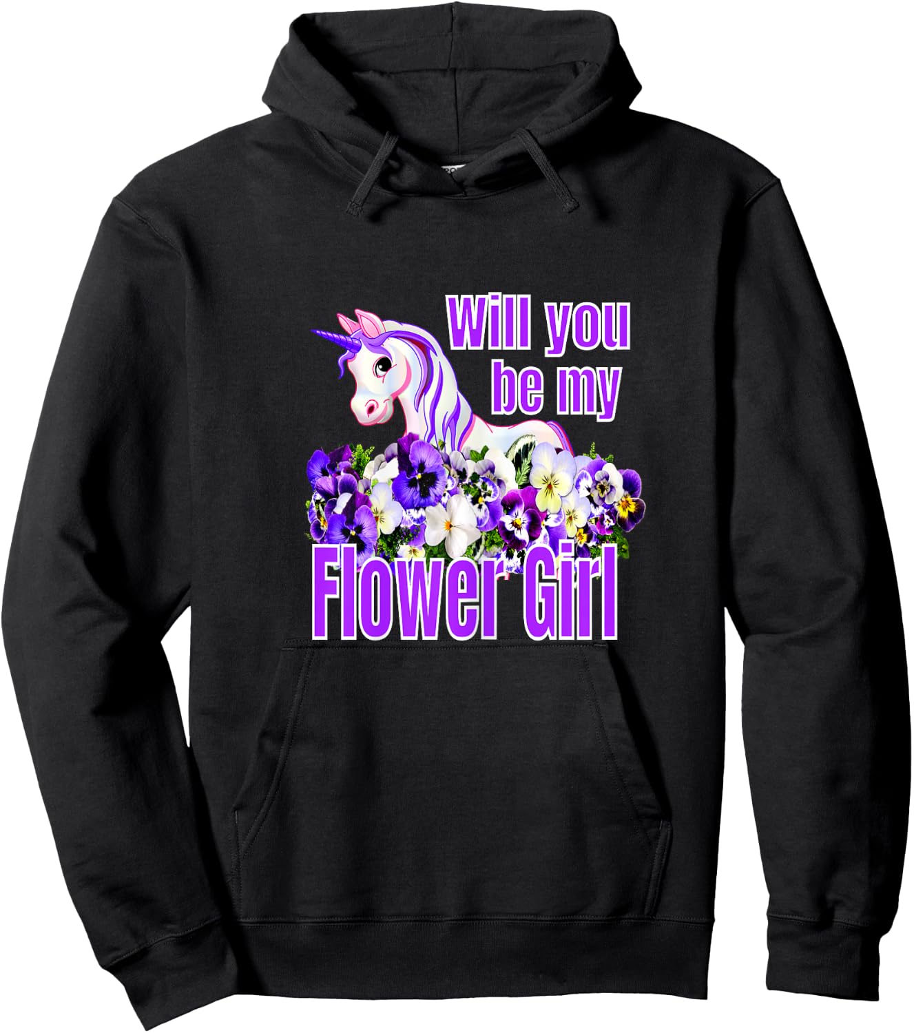 Will You Be My Flower Girl Hoodie - Hoodie | Black
