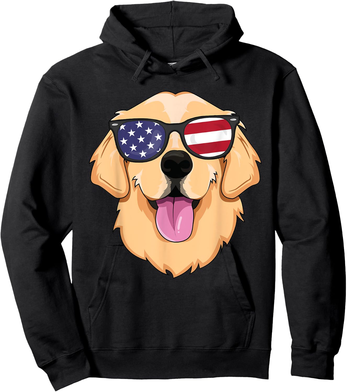 America Golden Retriever 4th of July Boys Hoodie - Hoodie | Black
