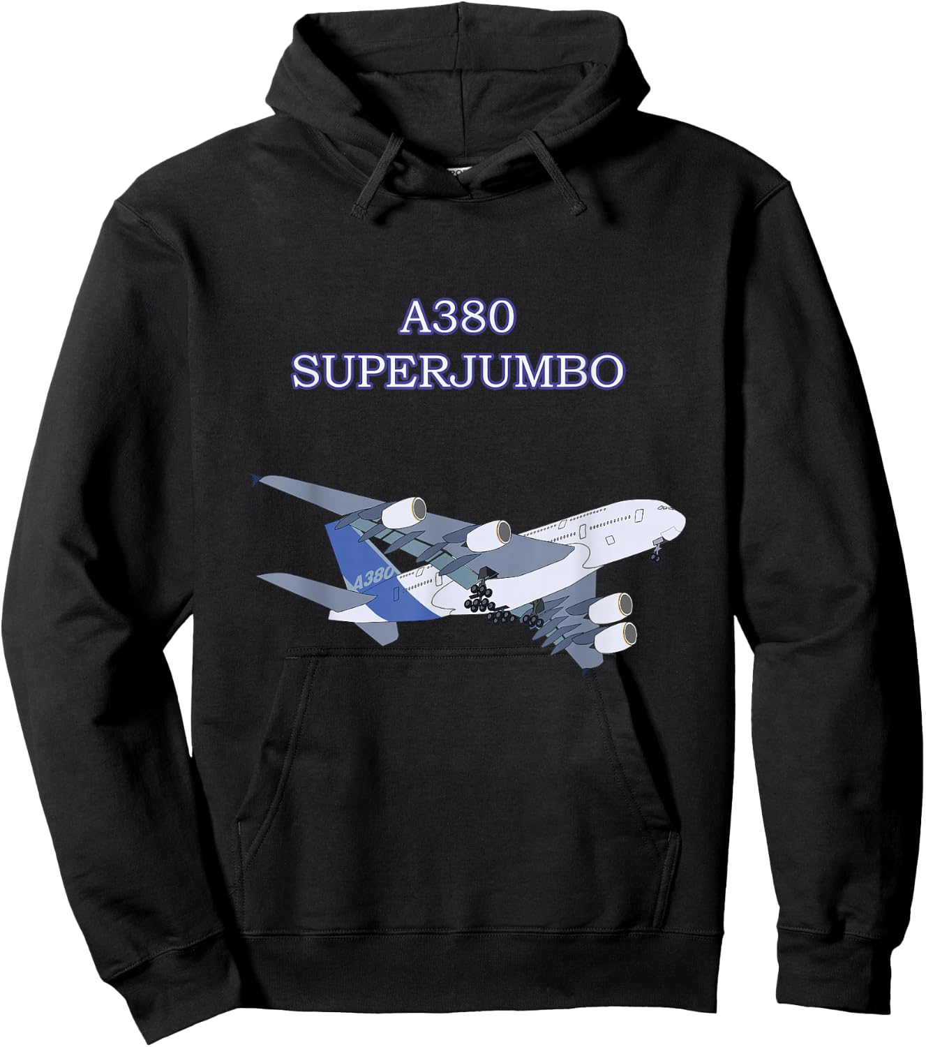 A380 Super Jumbo Airplane Adult Kids Children Plane Hoodie - Hoodie | Black