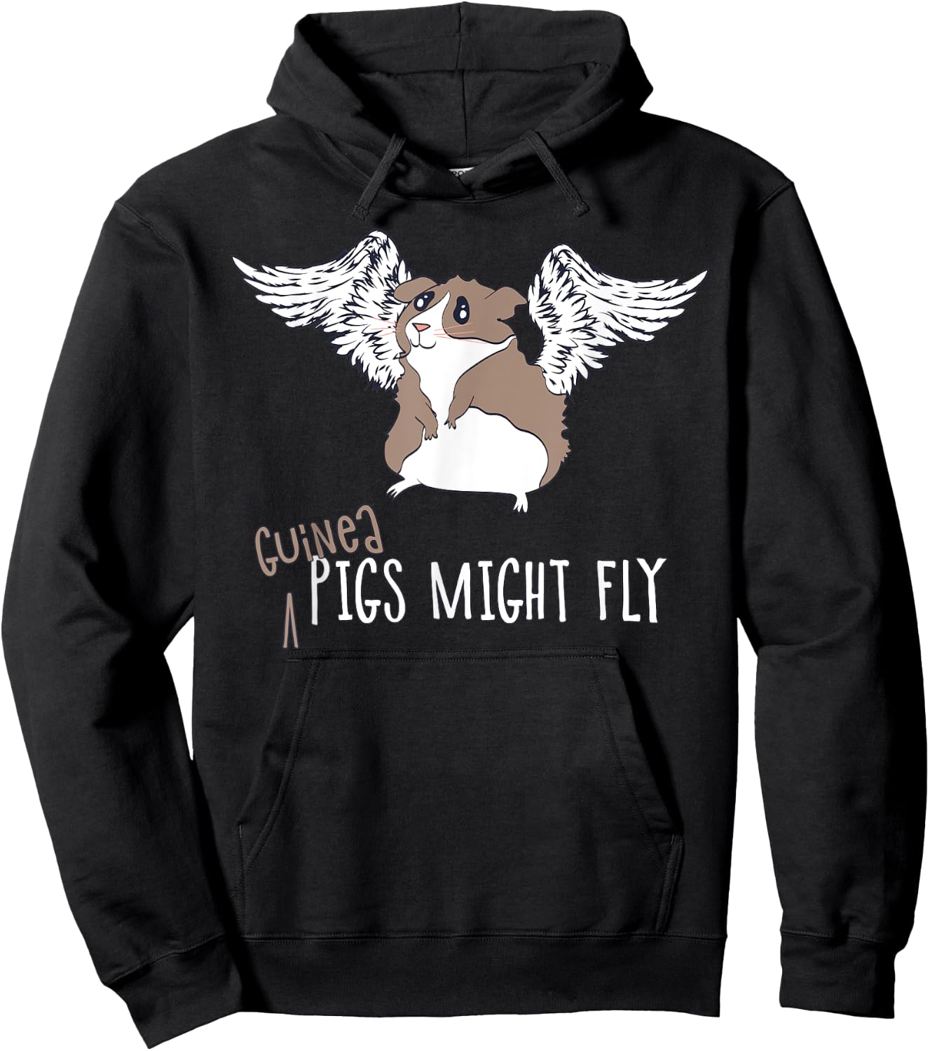 Guinea Pigs Might Fly Cute Joke Hoodie - Hoodie | Black