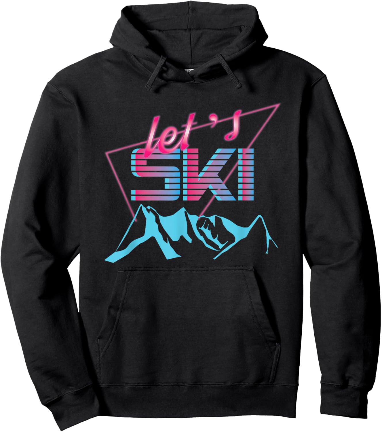 Retro Ski T Shirt Vintage 80s Ski Costume 90s Ski Clothes Hoodie - Hoodie | Black