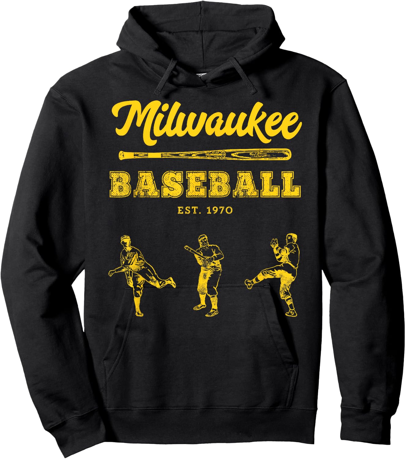 Classic Milwaukee Baseball Fan Retro Hoodie - Hoodie | Black