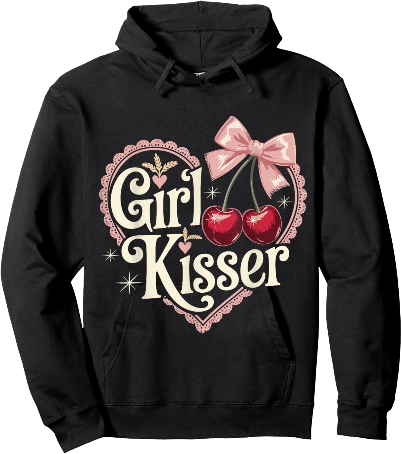 Girl Kisser Lesbians LGBT. Funny Hoodie - Hoodie | Black