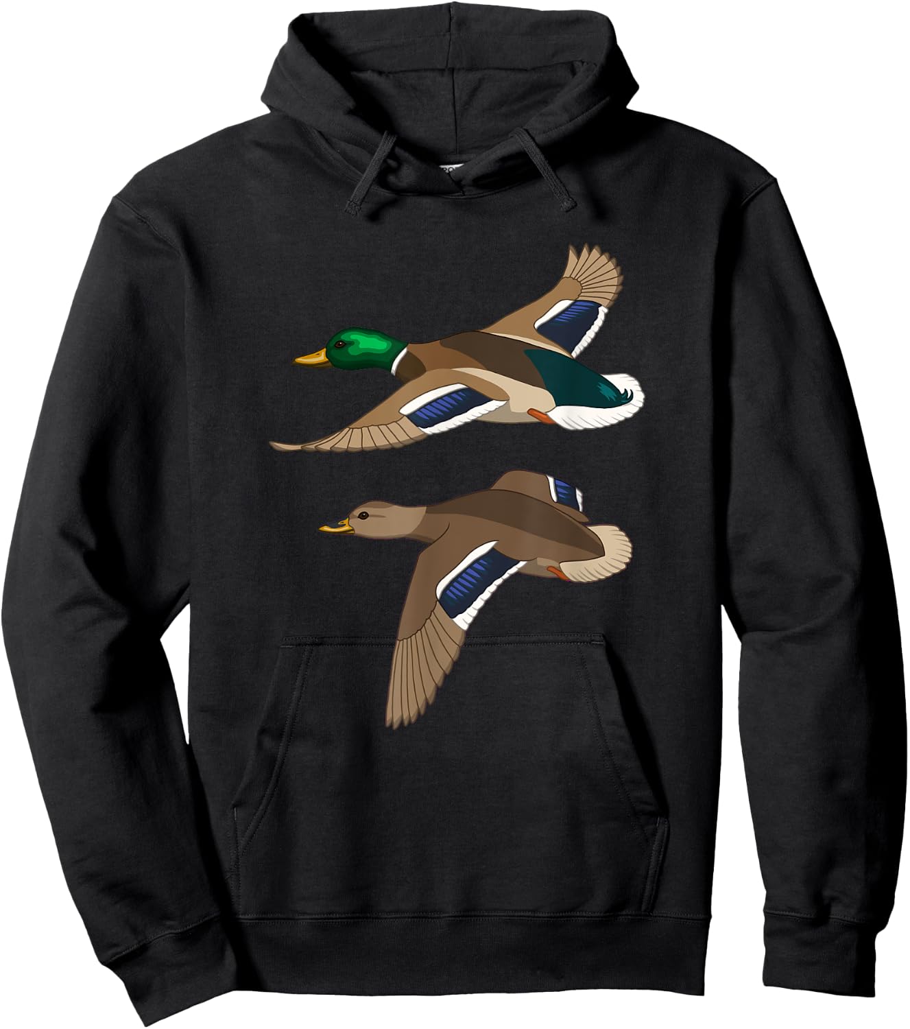 Flying Mallards Duck Hunting Bird Lover T Shirt Hoodie - Hoodie | Black