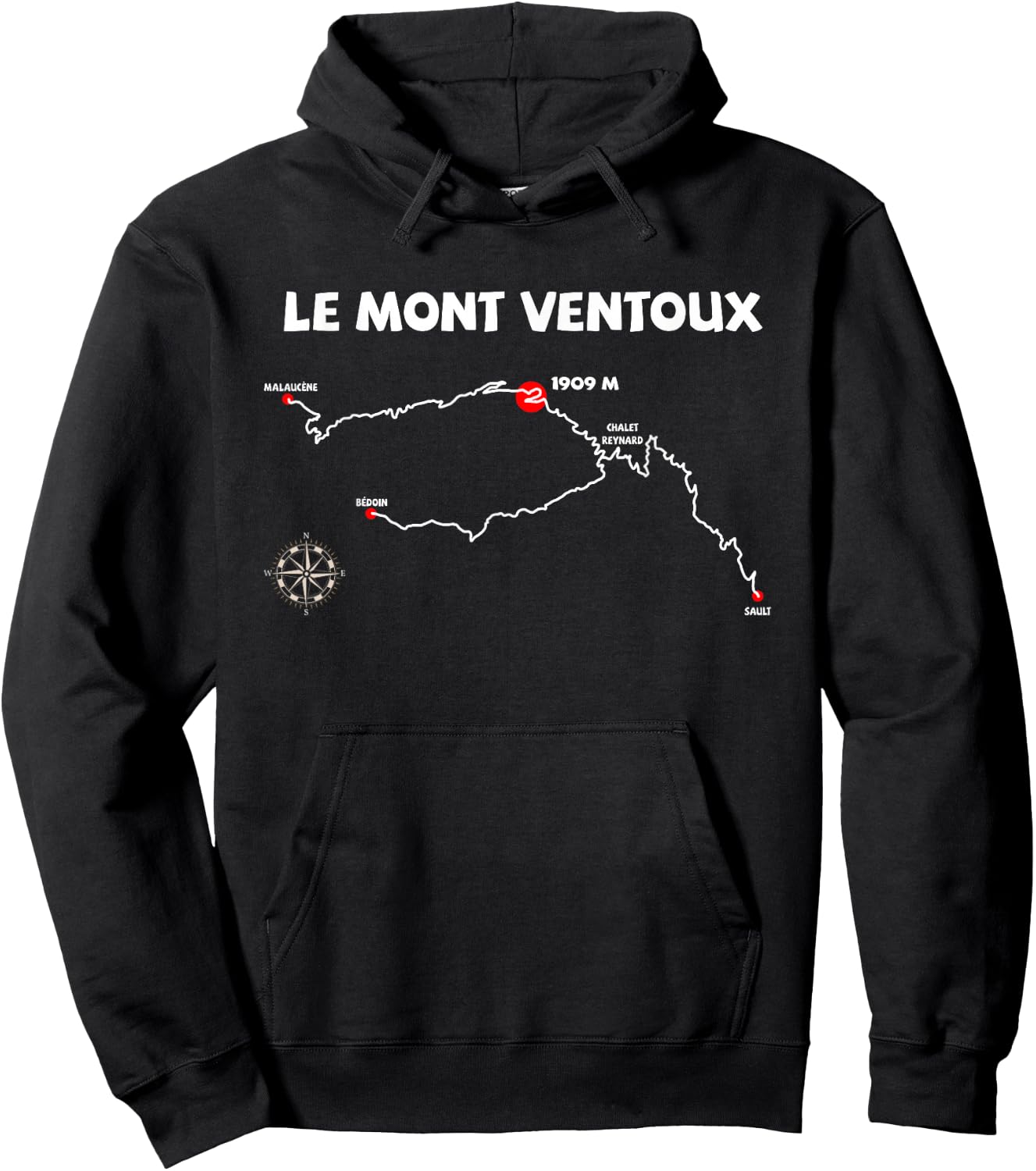 Le Mont Ventoux Serpentine France Cycling Design Hoodie - Hoodie | Black