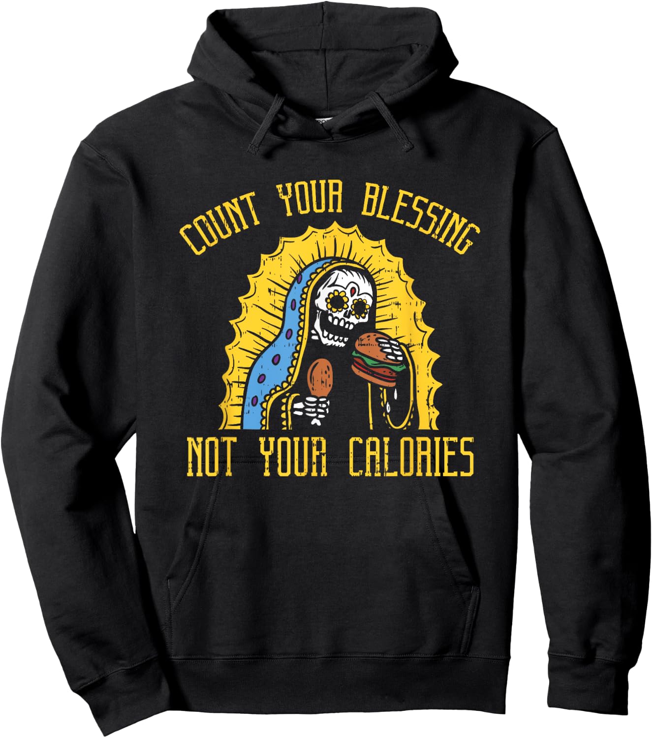 Count your Blessings not your Calories Shirt - Funny Gym Hoodie - Hoodie | Black