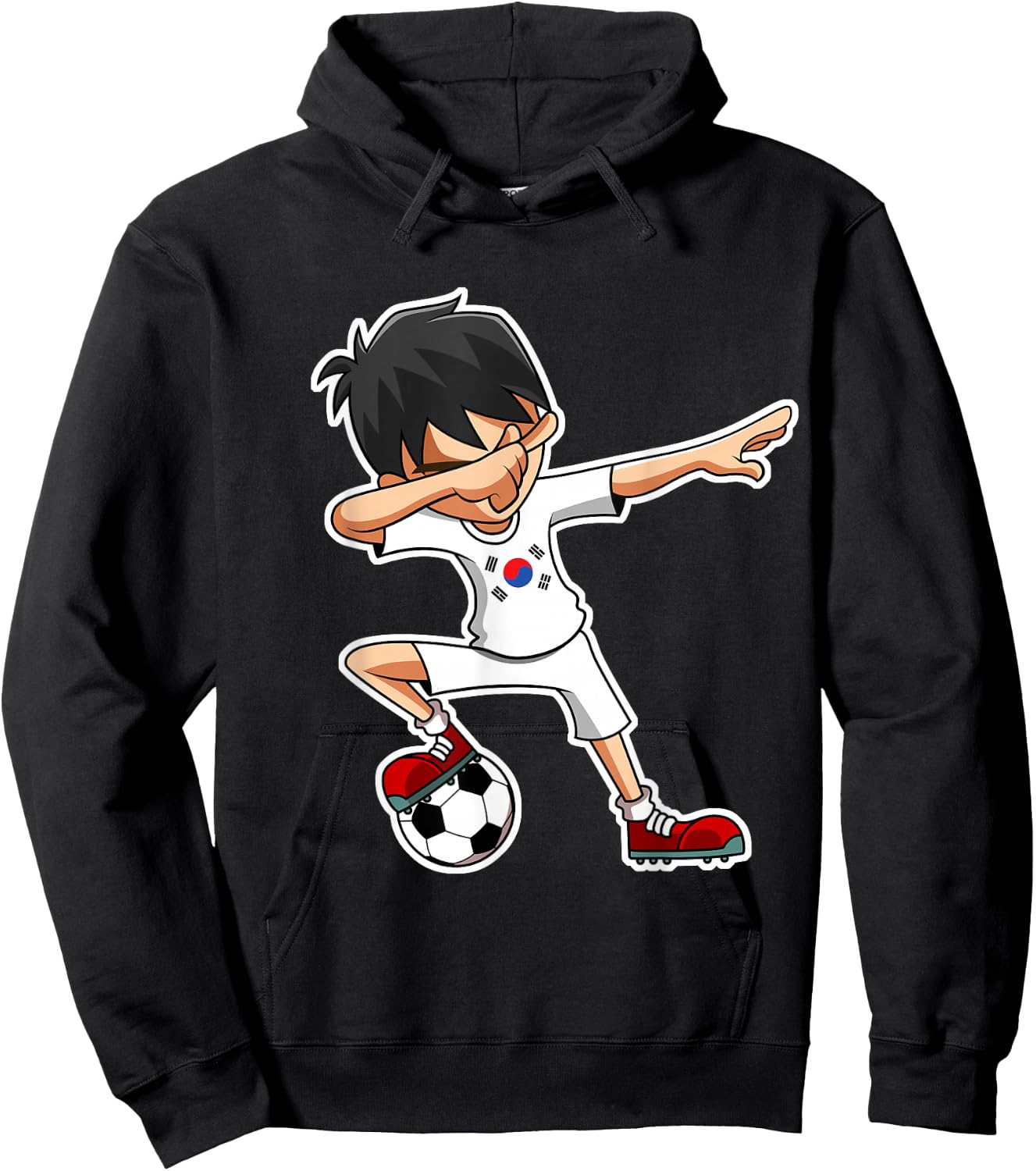 Dabbing Soccer Boy South Korea Jersey, Korean Kids Gifts Hoodie - Hoodie | Black