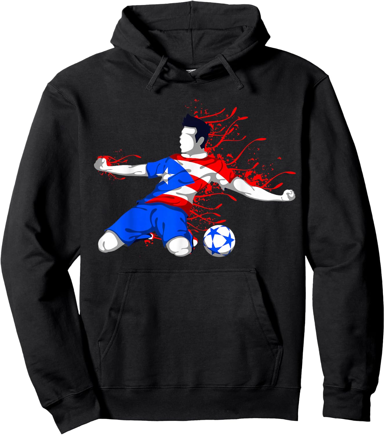 Puerto Rico Soccer Puerto Rican National Flag Football Lover Hoodie - Hoodie | Black