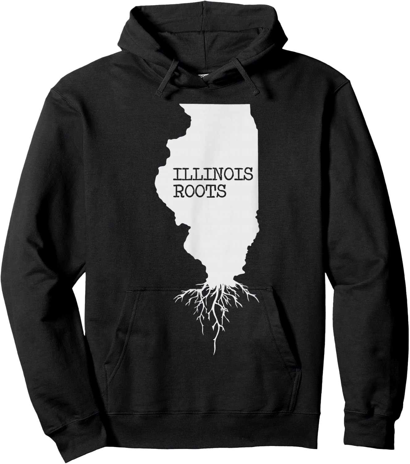 Illinois Roots State Map Gift Hoodie - Hoodie | Black