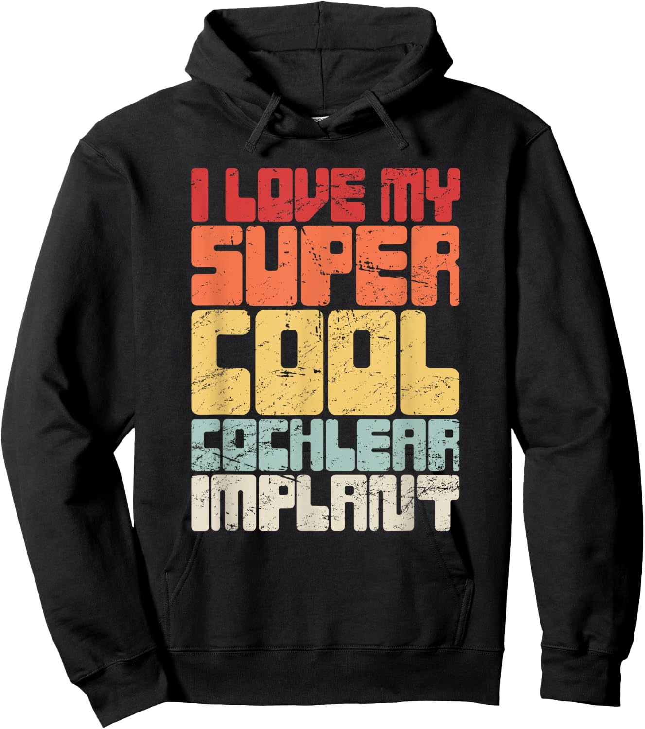 Retro Hearing Loss Awareness / Cute Cochlear Implant Hoodie - Hoodie | Black