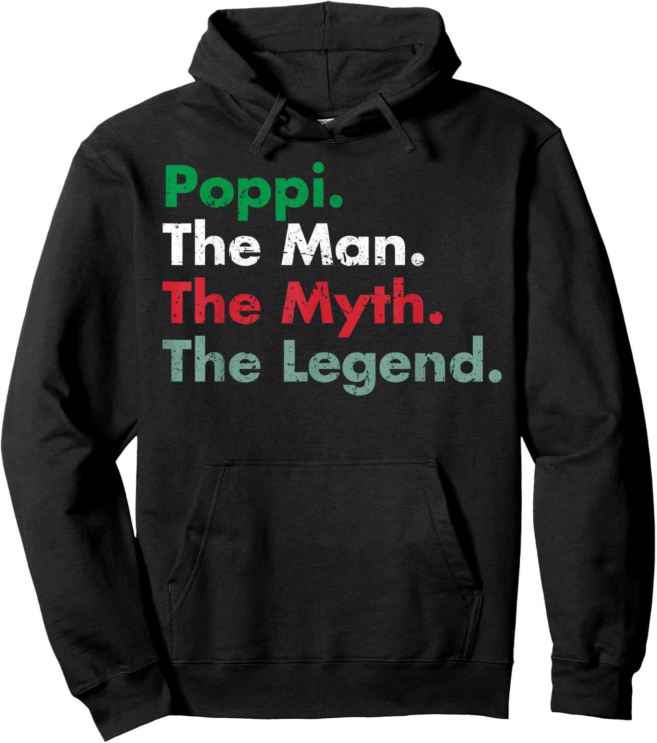 Italian Poppi Man Myth Legend Father Dad Uncle Hoodie - Hoodie | Black