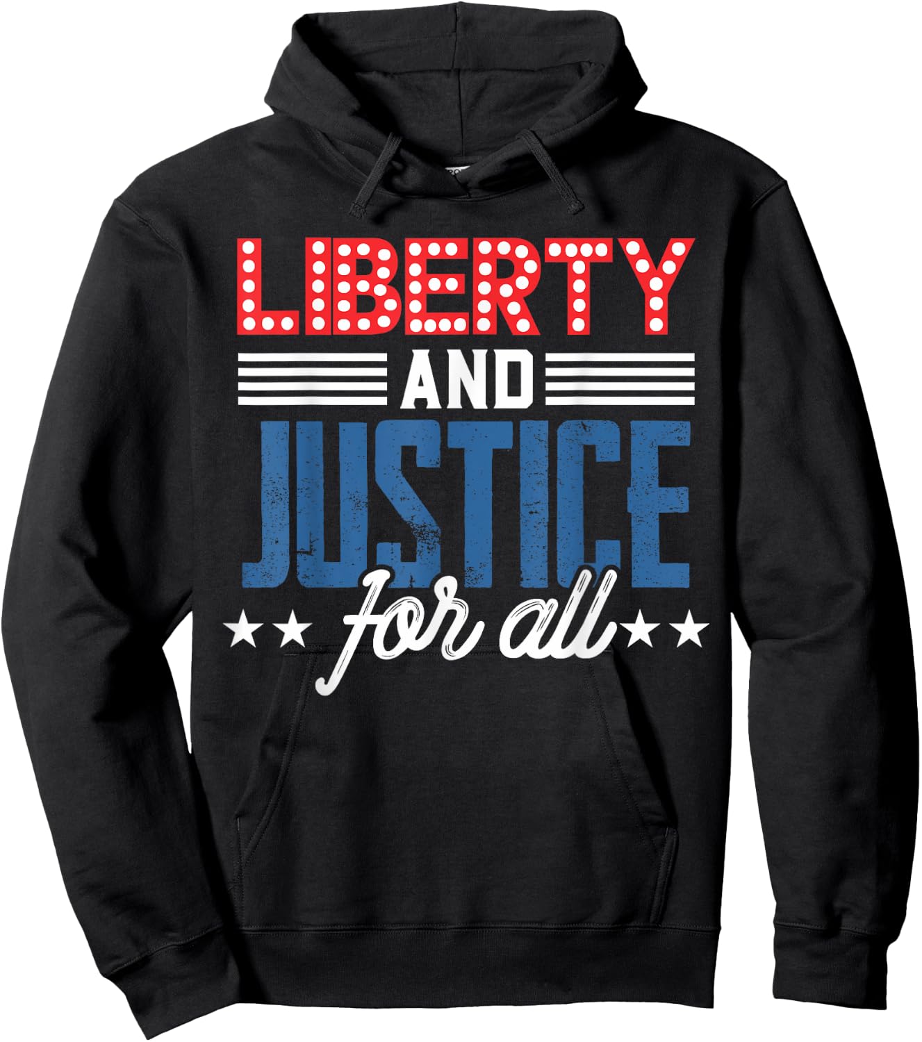 Liberty Justice For All Patriotic USA Freedom US American Women Kids Men Hoodie - Hoodie | Black