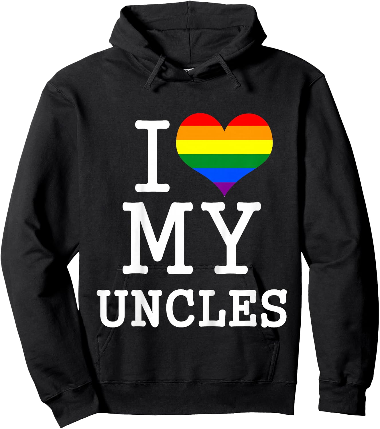 for My Gay Uncles Baby Clothes I Love My 2 Uncles Toddler Hoodie - Hoodie | Black