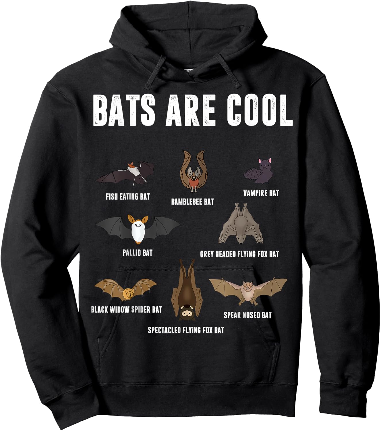 Bats Are Cool | Learning Science Is Fun For Kids Hoodie - Hoodie | Black