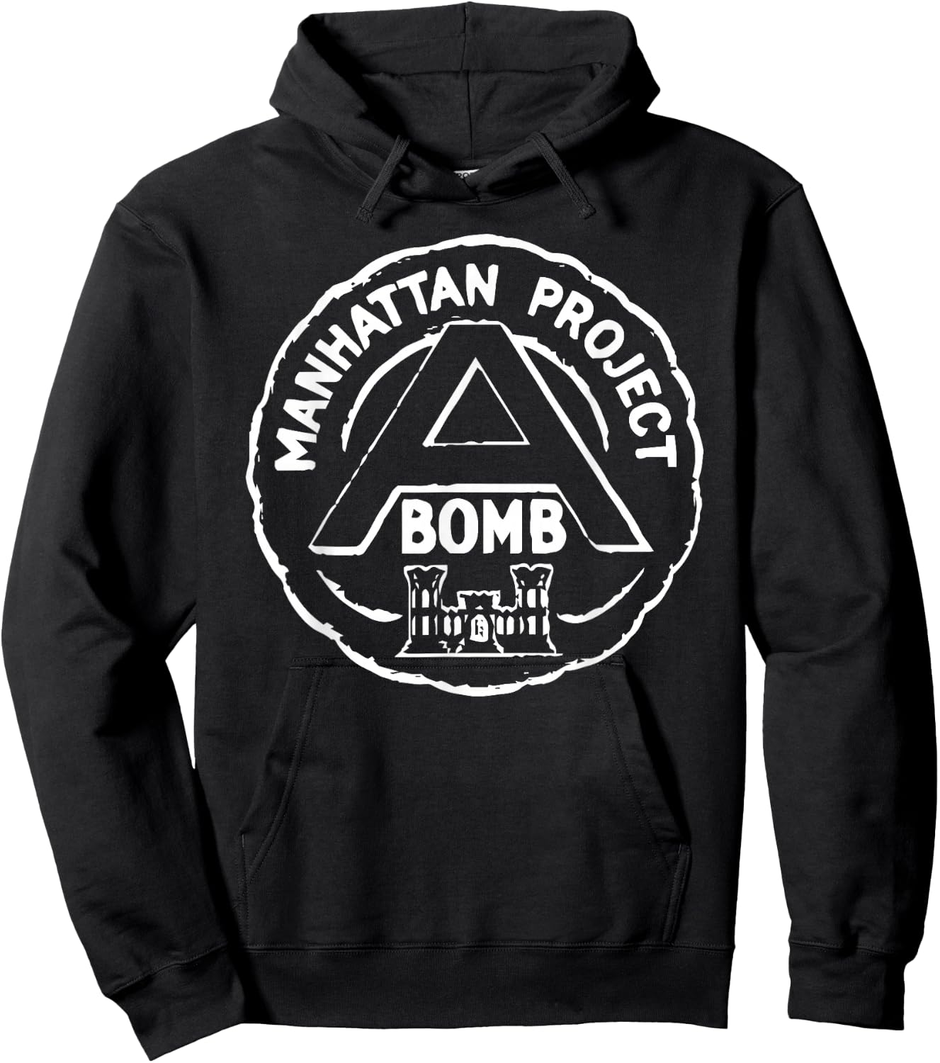 Atomic Bomb Manhattan Project White Print Hoodie - Hoodie | Black