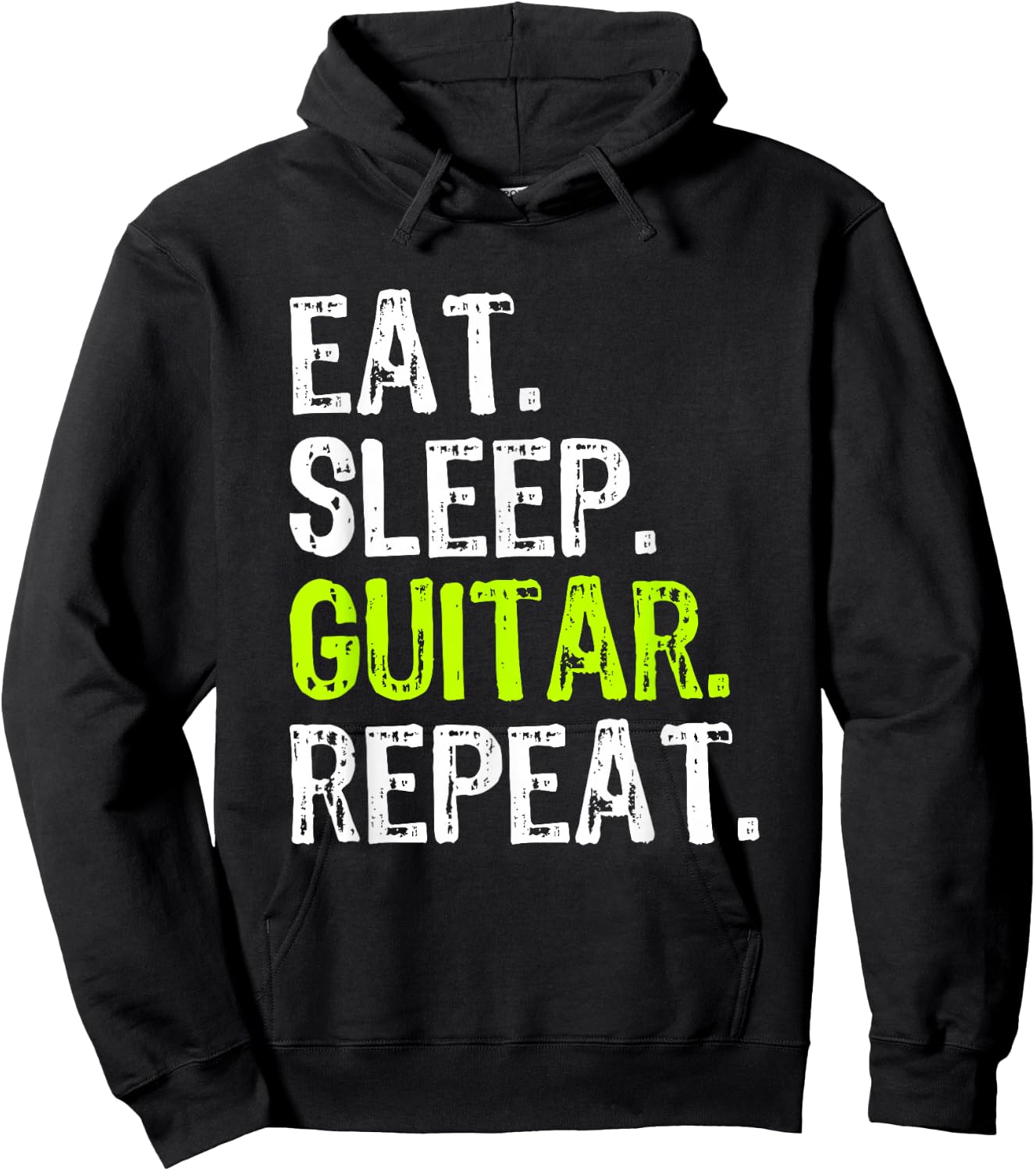 Eat Sleep Guitar Repeat Guitarist Player Funny Hoodie - Hoodie | Black