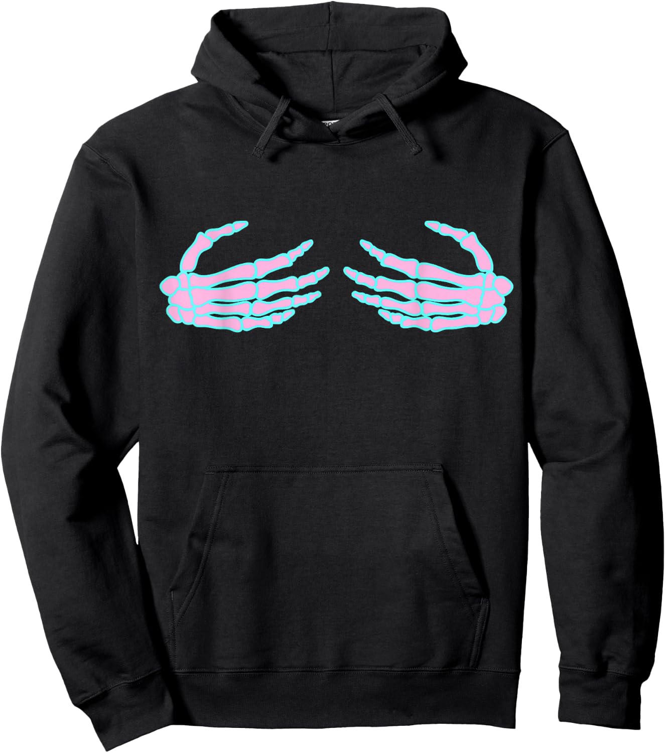 Skeleton Hands on Boob, Funny Halloween Boobs Hoodie - Hoodie | Black