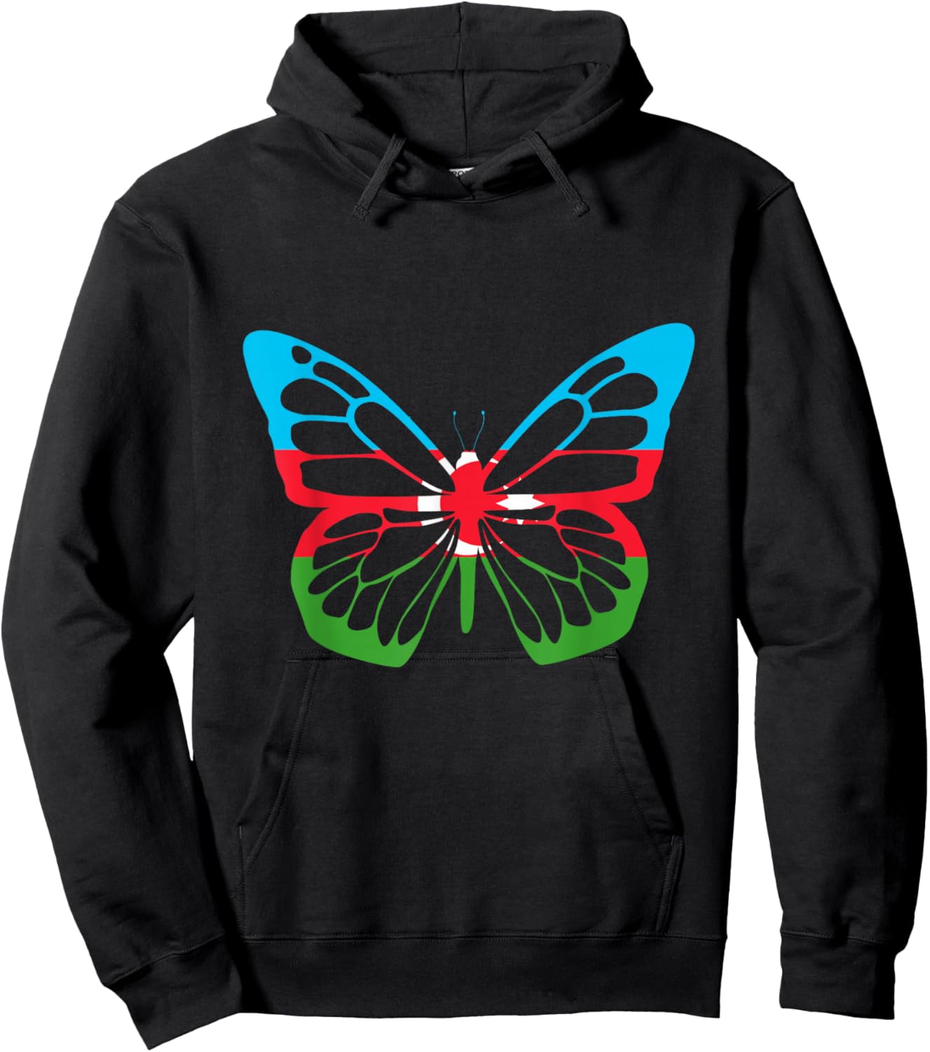 Azerbaijan Azerbaijani Pride Butterfly Azerbaijani Roots Hoodie - Hoodie | Black
