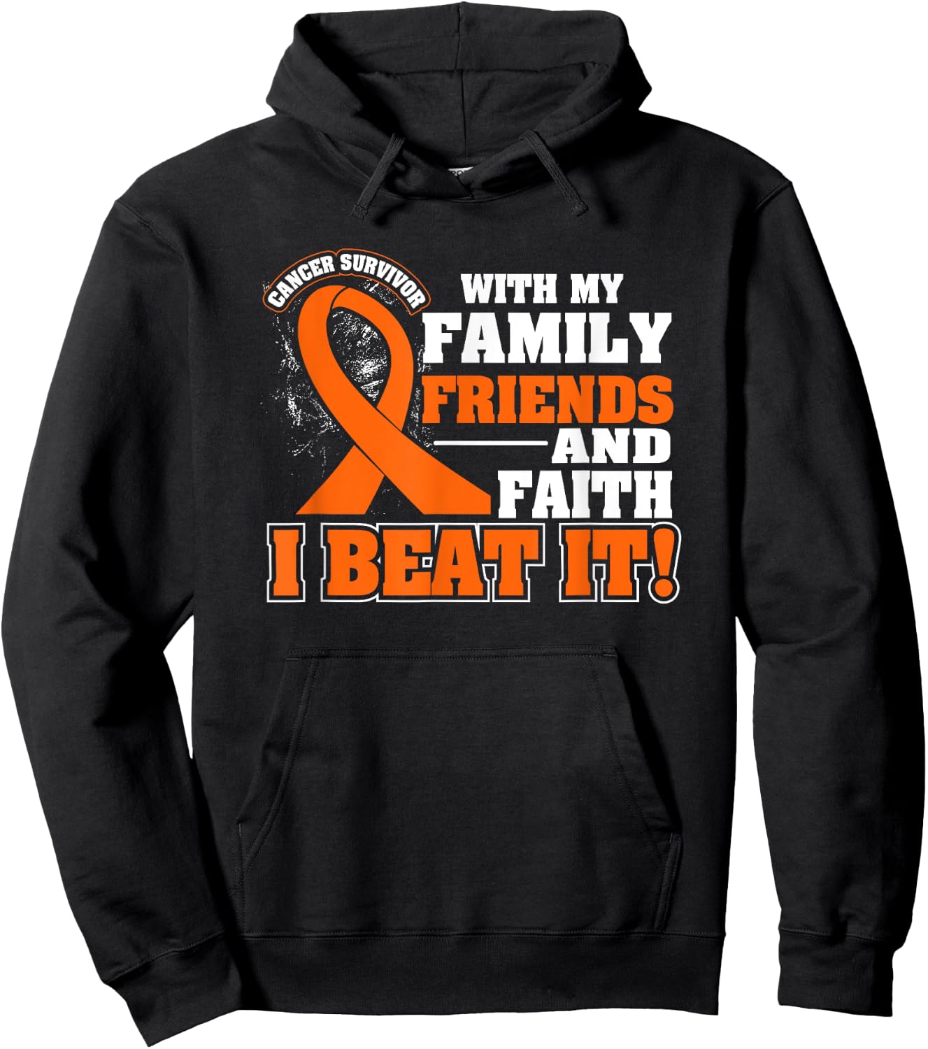 Family Faith I Beat It Leukemia Cancer Awareness Ribbon Hoodie - Hoodie | Black