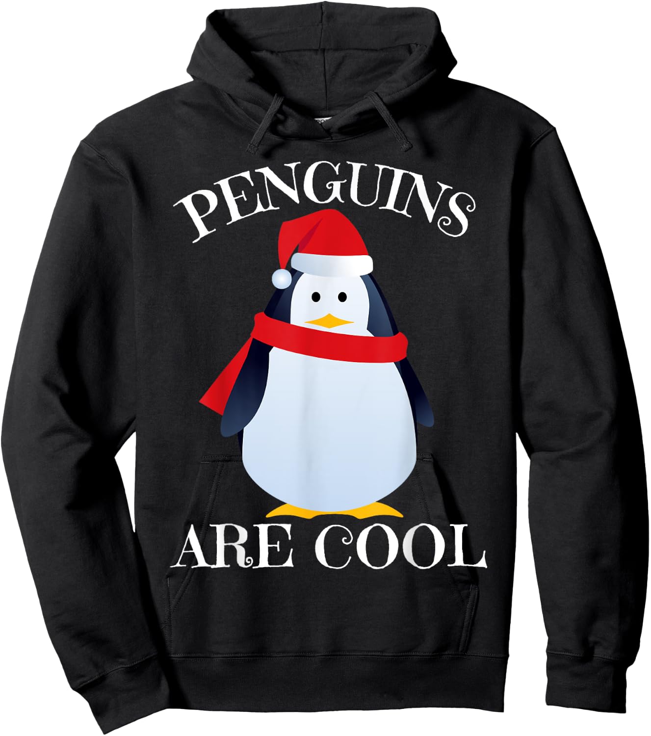 Cute Christmas Penguin Shirt for Kids Boy Girl Men & Women Hoodie - Hoodie | Black