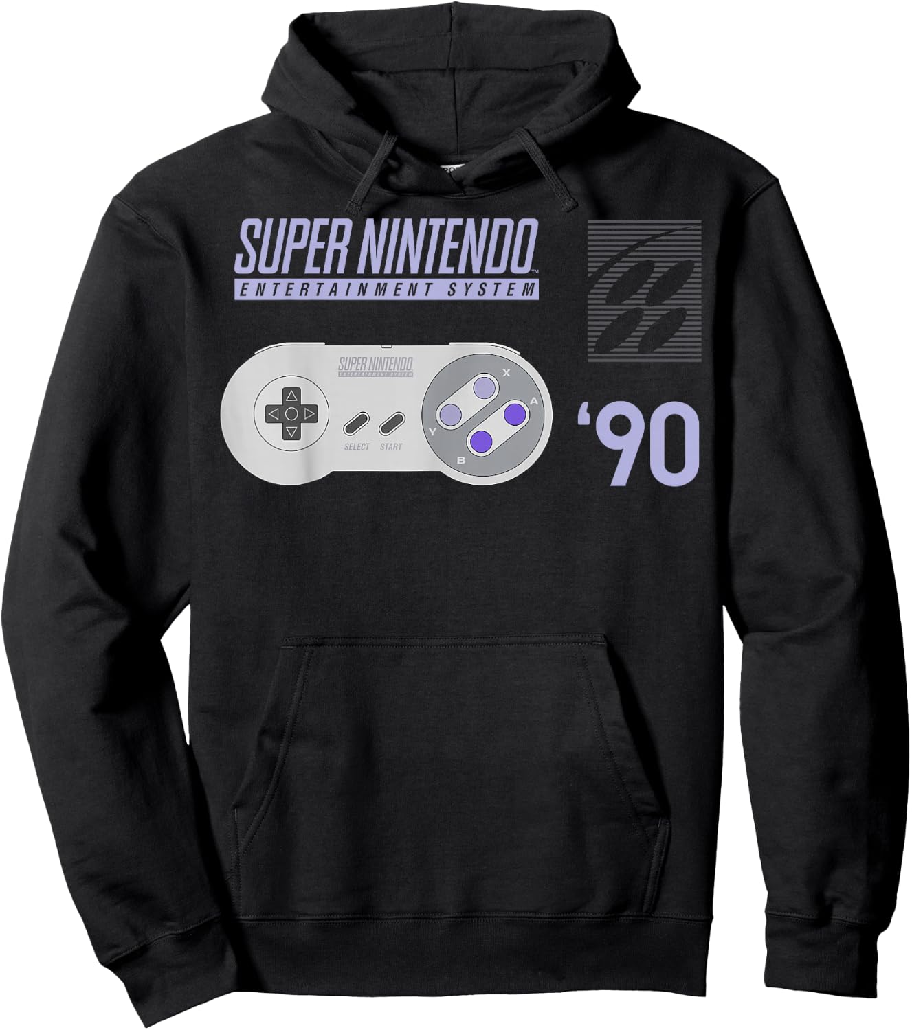 Nintendo Super Nintendo Controller 90 Graphic Hoodie - Hoodie | Black