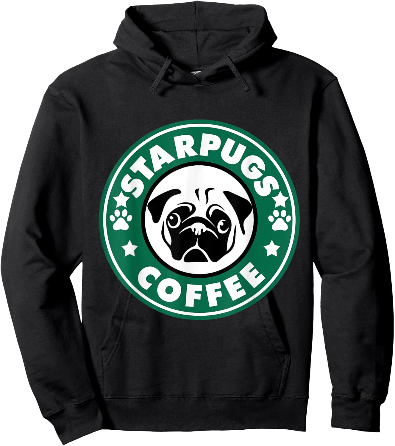 Starpugs Coffee Pug Dog Lover Gift Hoodie - Hoodie | Black
