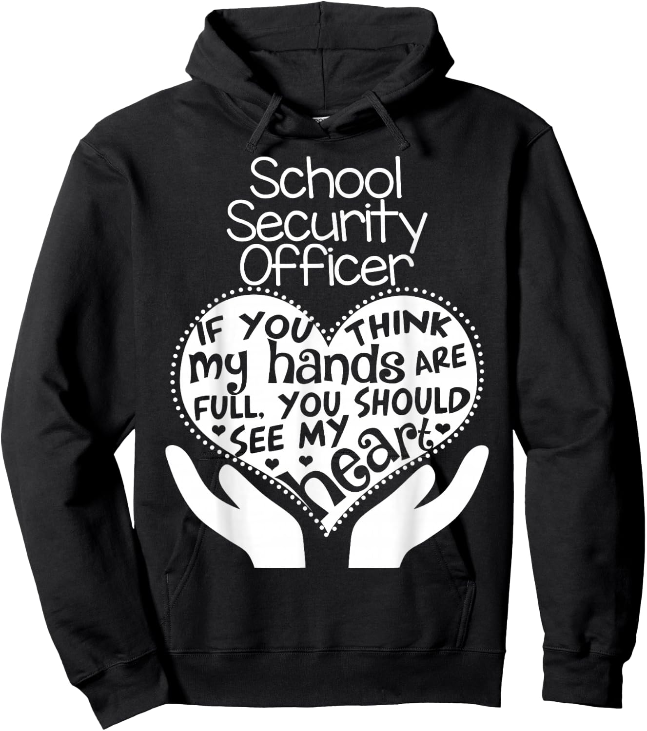 School Security Officer Heart Hands Police Safety Team Gift Hoodie - Hoodie | Black