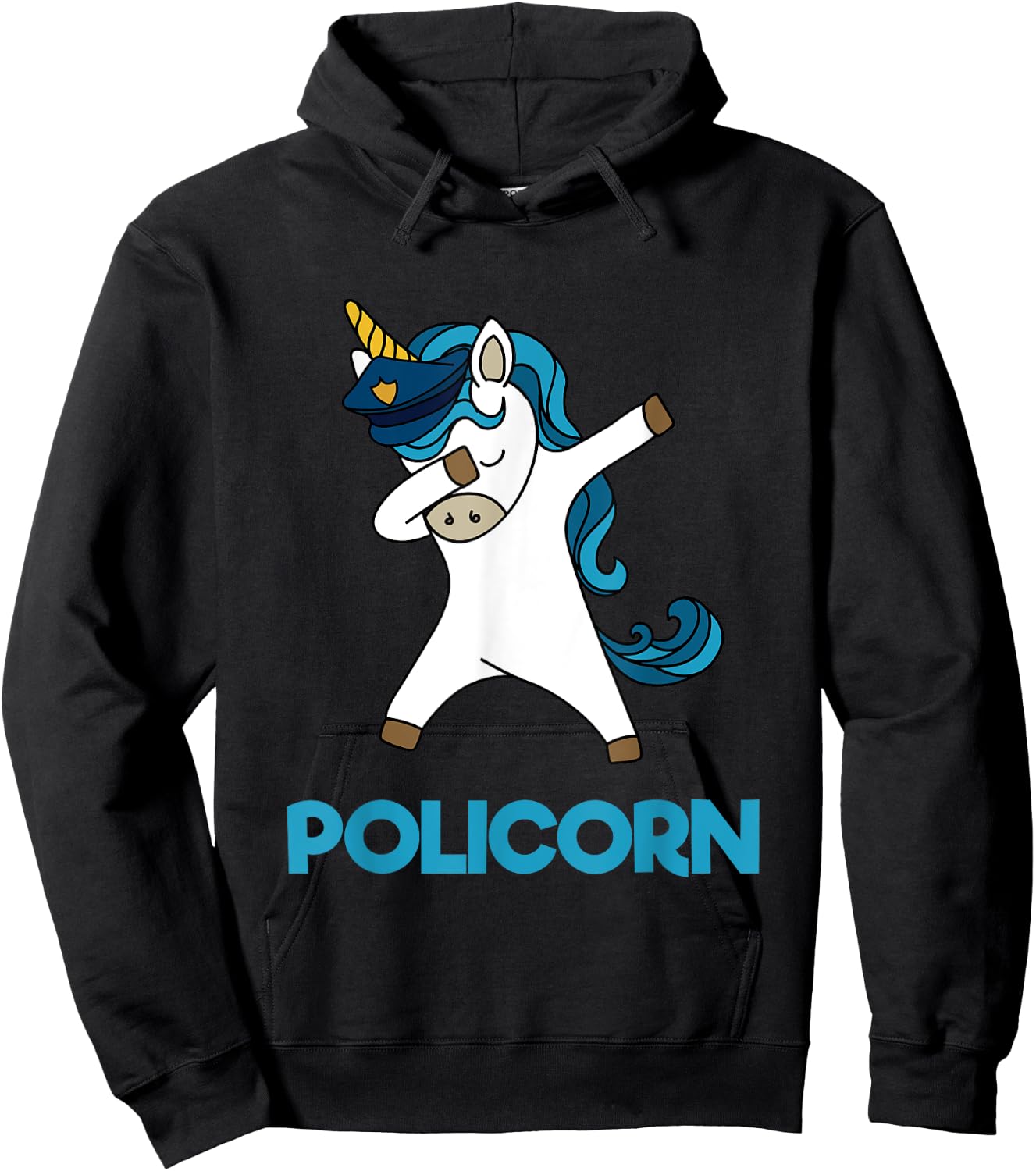 Policorn Police Officer Unicorn Funny Policeman Pun T Shirt Hoodie - Hoodie | Black
