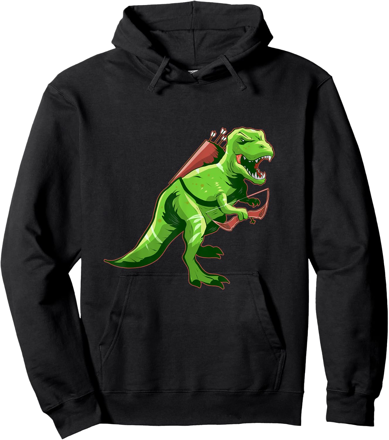Archery T-Rex Archer Bow Hunting Arrow Dinosaur Hoodie - Hoodie | Black