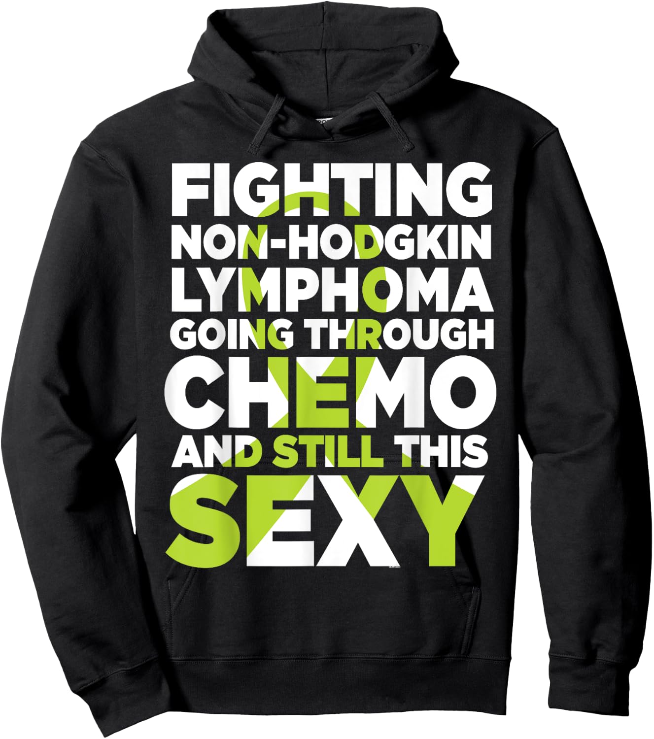 Non-Hodgkin Lymphoma Chemo Sexy Awareness Ribbon Hoodie - Hoodie | Black