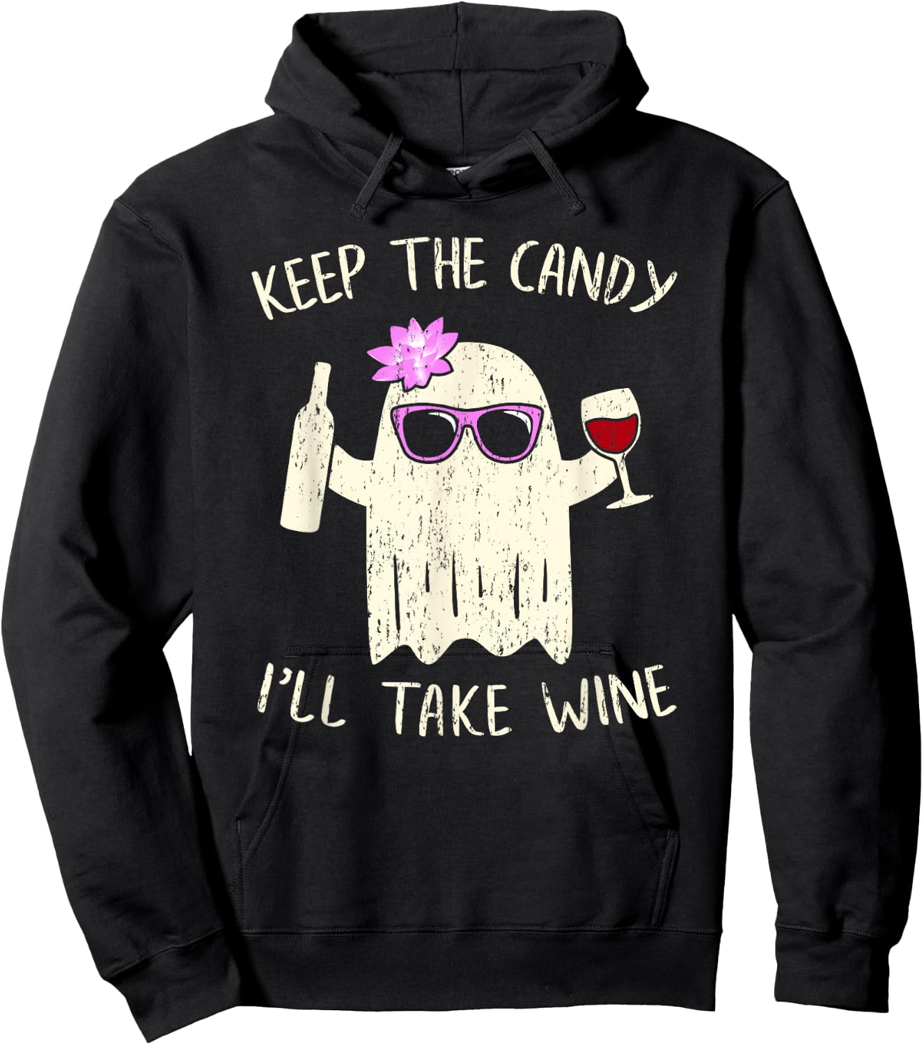 Keep the Candy Funny Halloween Shirt Ghost Costume Women Hoodie - Hoodie | Black