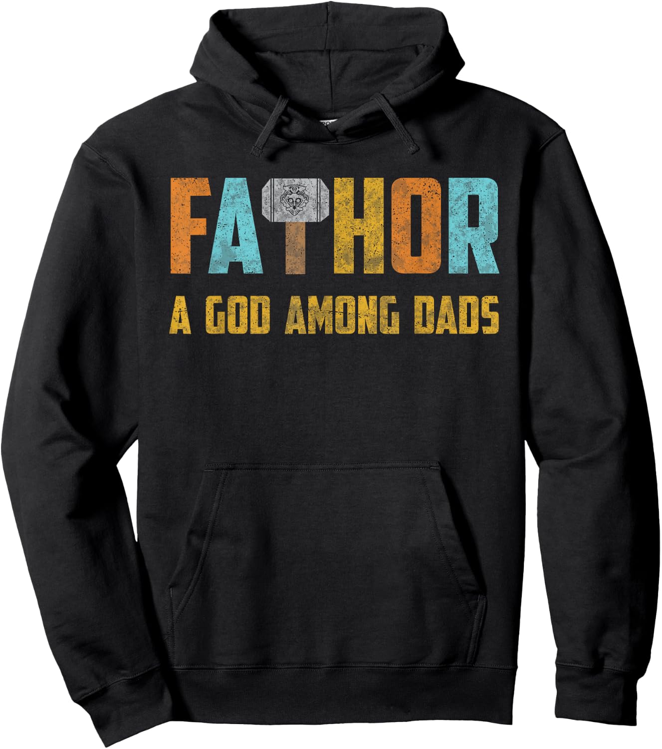 Fathor Shirt God Among Dads Thor Hammer Fathers Day Gift Hoodie - Hoodie | Black