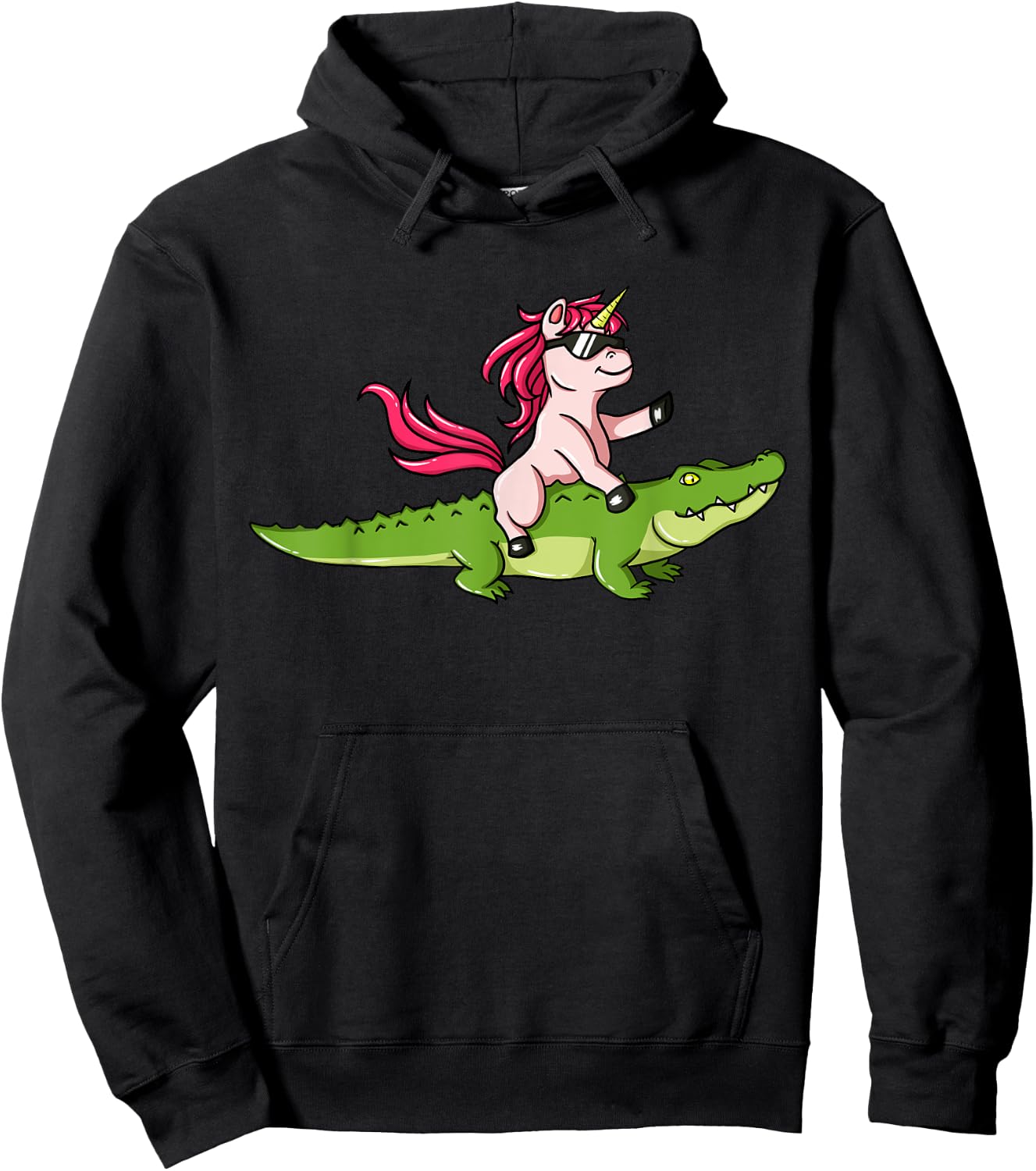 Alligator Unicorn Crocodile Gator Reptile Men Boys Hoodie - Hoodie | Black