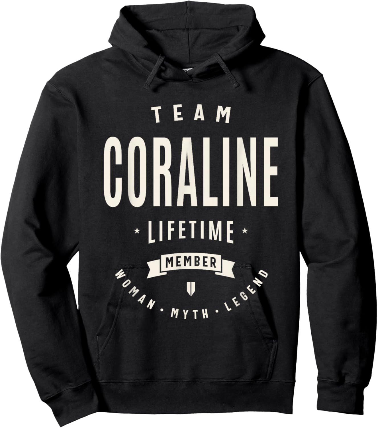 Team Coraline Lifetime Member Funny Name Coraline Hoodie - Hoodie | Black