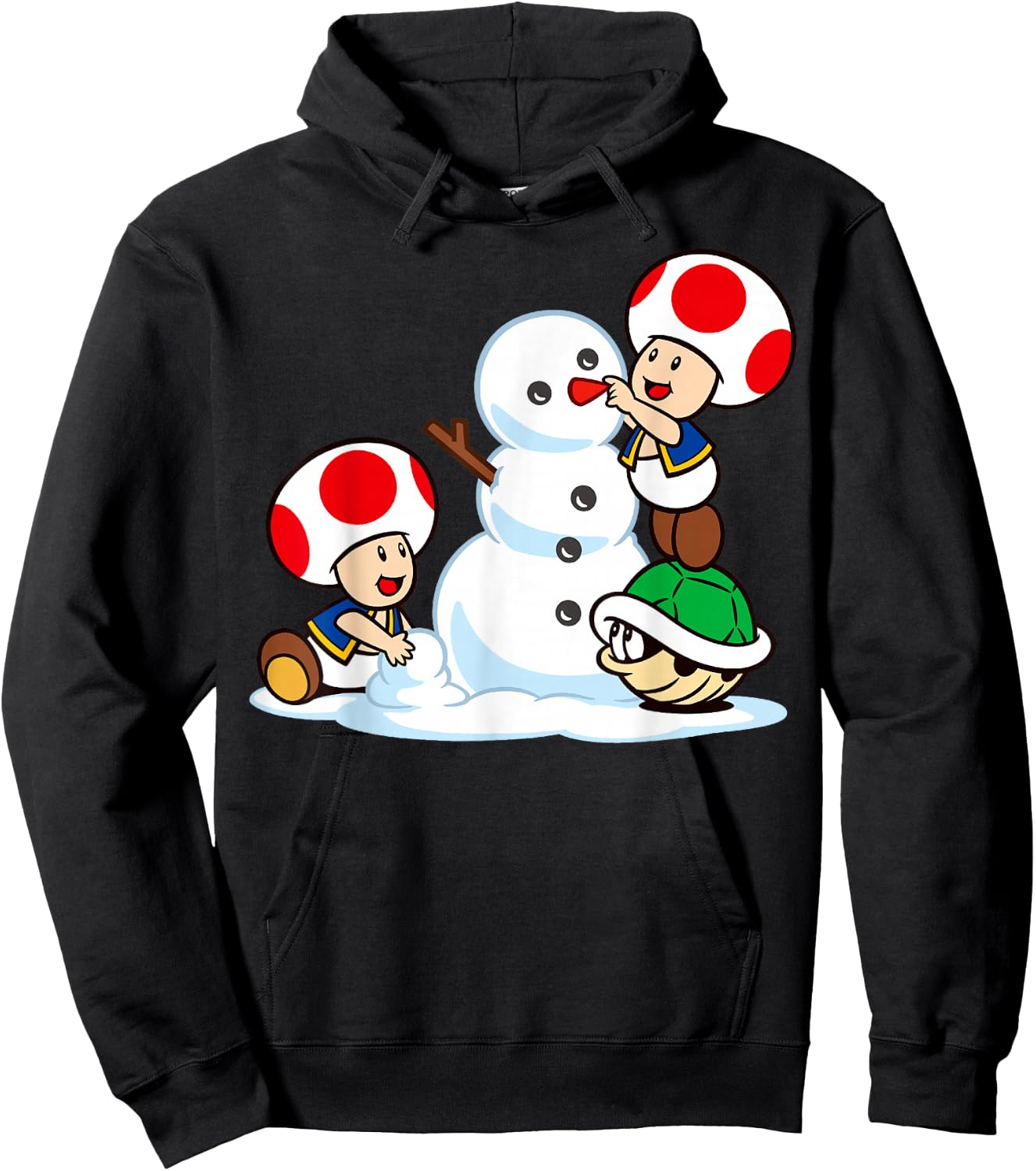 Super Mario Toad Snow Man Hoodie - Hoodie | Black