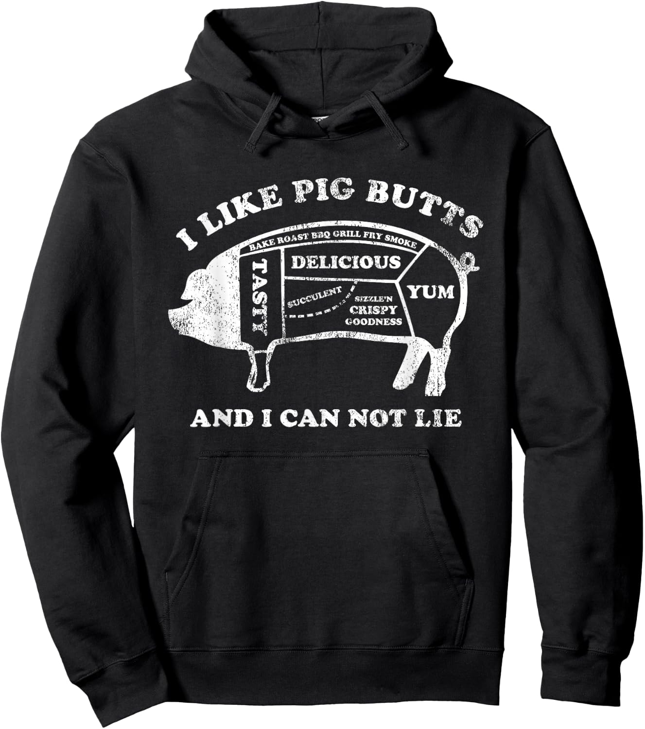Funny I Like Pig Butts And I Can Not Lie Hoodie - Hoodie | Black